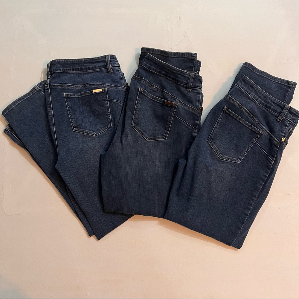 Chico’s So Lifting So Slimming Collection blue jeans bundle size 2 shirt (sz 12)